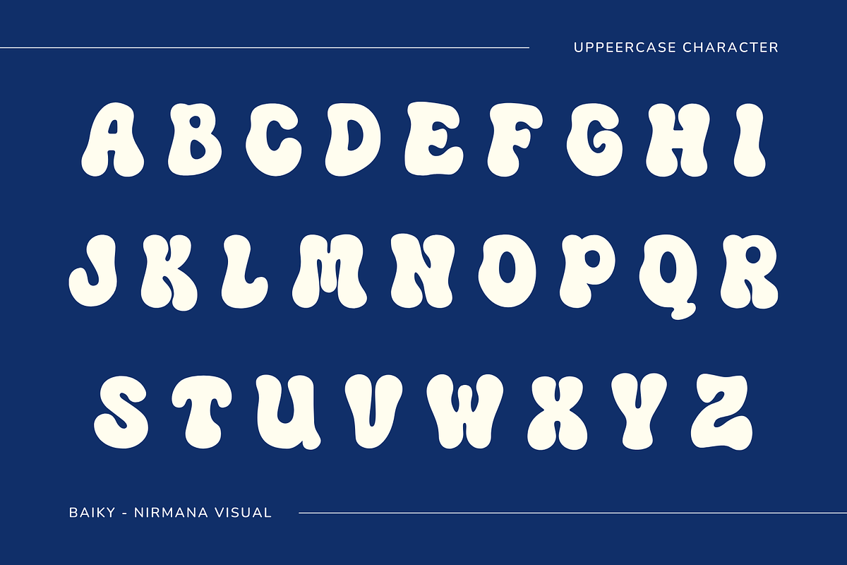 Baiky Retro - Branding Logo Font, a Sans Serif Font by Nirmana Visual (Photo 2 of 9)