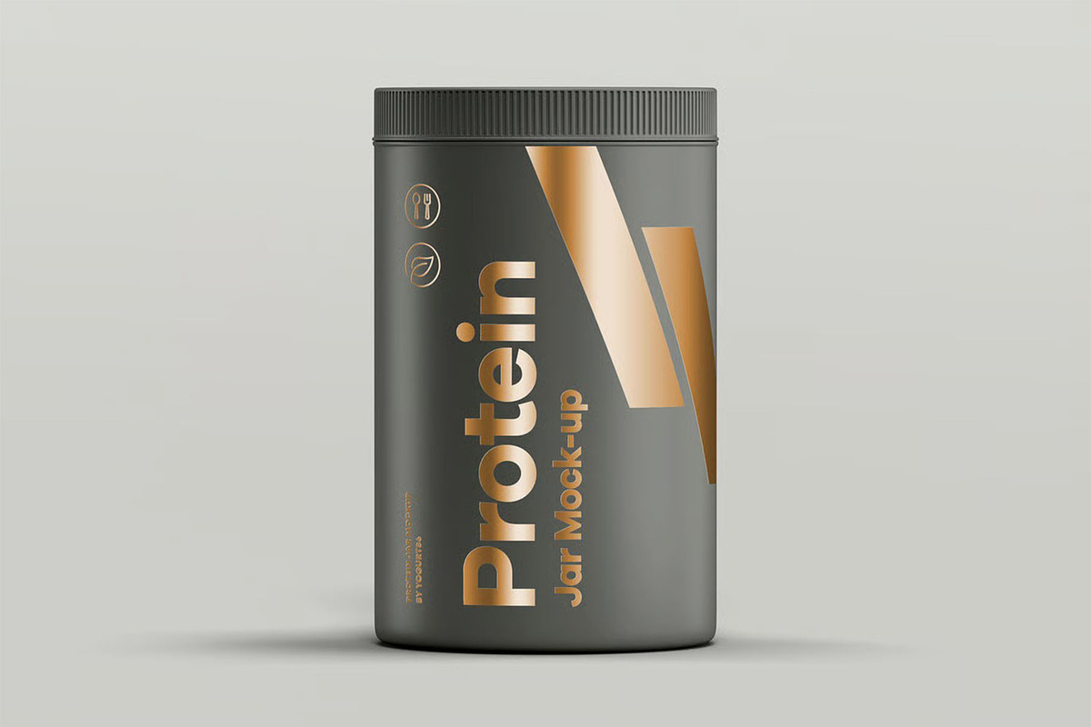 Protein Tall Jar Mock-up, a Packaging Mockup by zippypixelstudio (Photo 5 of 12)