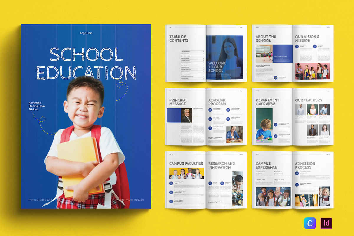 School Education Brochure Template, a Brochure Template by E-Type (Photo 1 of 7)