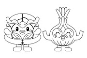 Kawaii Veggies Coloring Book 03, an Education Illustration by MEDZ (Thumbnail 3 of 3)