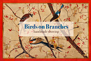 Birds are sitting on the branches, a Decorative Illustration by UltraShop (Thumbnail 1 of 5)