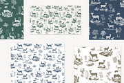 Deer Toile de Jouy Pattern, a Background Graphic by Hughes Studio (Thumbnail 7 of 7)