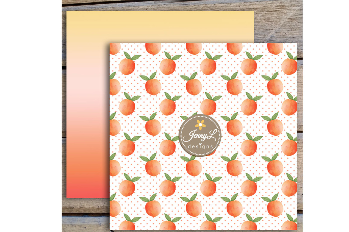 Peaches Digital Papers and Clipart, a Pattern Graphic by JennyL Designs (Photo 7 of 7)