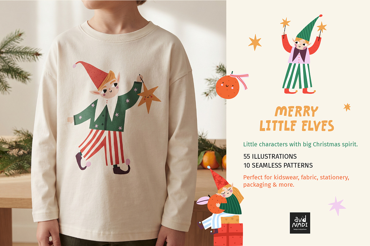 Merry Little Elves Collection, a Seasonal Illustration by avdnadi (Photo 2 of 10)