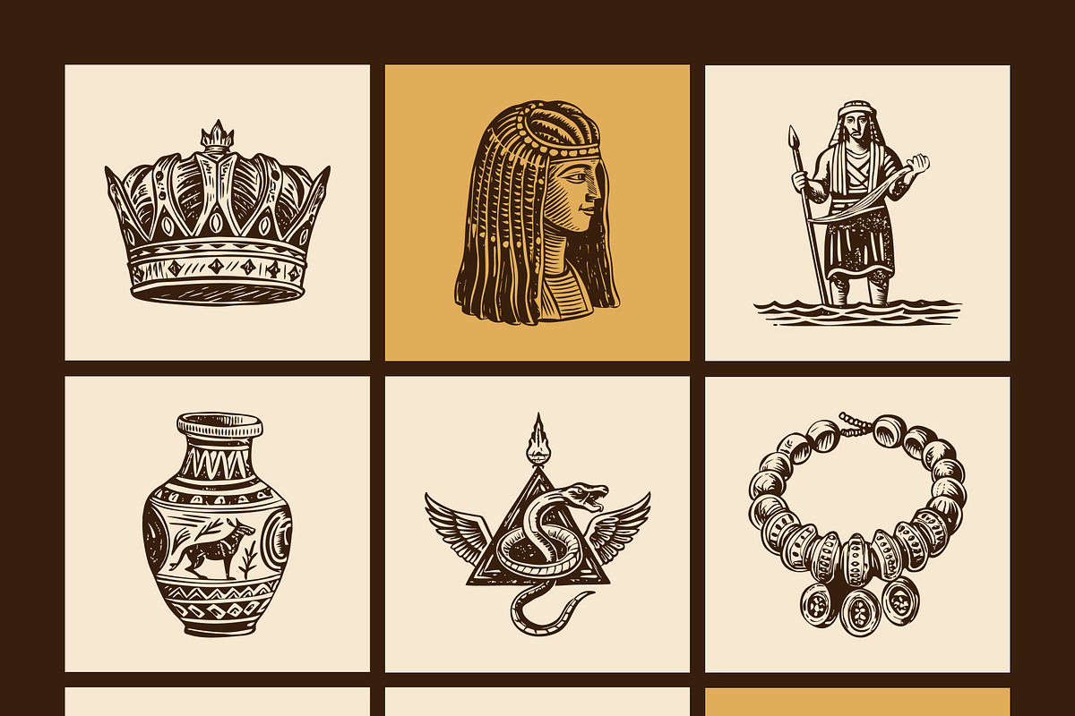 Vintage Egypt Illustrations, a Person Illustration by Creative Stall (Photo 8 of 9)