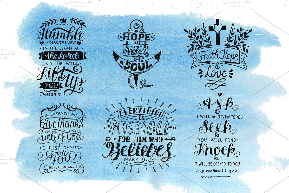 BUNDLE 60 Great Bible Verses, an Illustration by Ola-la-la (Photo 7 of 17)