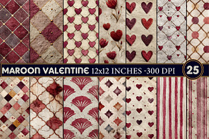 Distressed Maroon Valentine Backgrou, an Illustration by Designworld