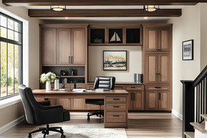 Modern home office in a cozy setting, a Photo by Beautiful things