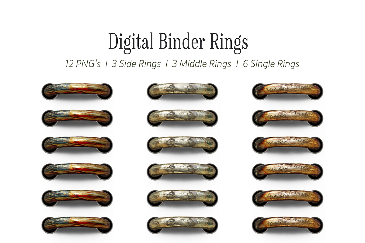 Textured Gold Digital Binder Rings, an Object Graphic by 3PointsCreative (Photo 1 of 7)