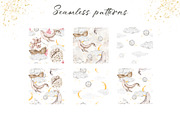 Dreamy Whales Watercolor Clip Art, a Decorative Illustration by Eves_Aquadreams (Thumbnail 6 of 9)