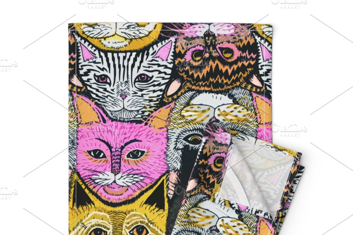 Meow Mix Cats | Seamless Pattern, a Pattern Graphic by PATTERNBASE (Photo 2 of 9)