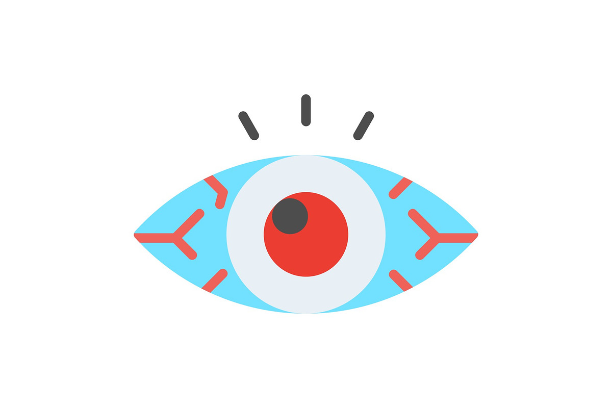 Red Eye Flat Icon, a Duotone Icon by Pexelpy (Photo 1 of 2)