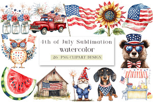 4th of July Sublimation png, an Illustration by DreamArtGraphic