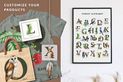 Forest Alphabet Watercolor Clipart, an Education Illustration by AnitaPol (Thumbnail 11 of 12)
