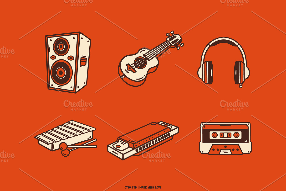 Musical Instrument Illustrations, an Object Graphic by Otto.std (Photo 6 of 7)