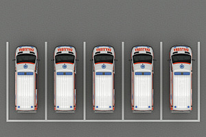 Ambulance parking top view