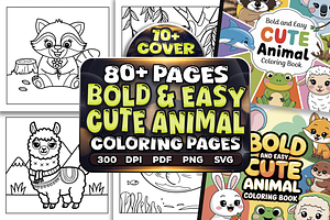 Bold Easy Cute Animal Coloring Pages, an Animal Illustration by Craftsbeefy