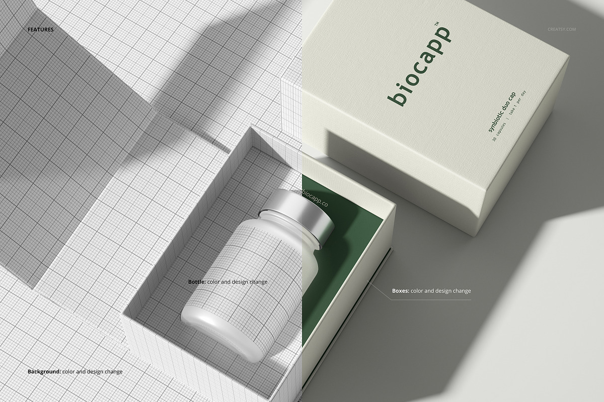 Beauty Capsules Cosmetics Box Mockup, a Packaging Mockup by creatsy5 (Photo 3 of 11)