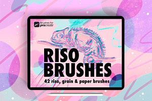 40+ procreate riso brushes, a Brush Add-On by laura.design