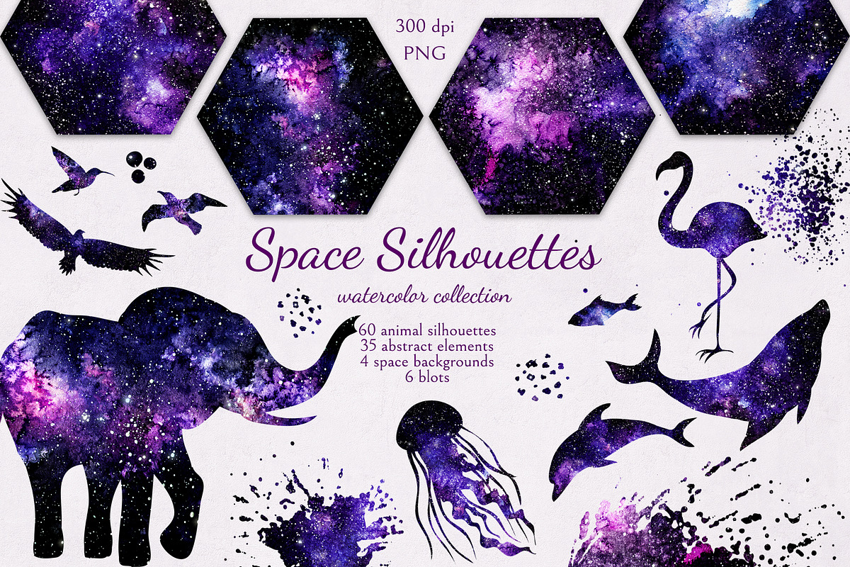Space Silhouettes, an Animal Illustration by Salted Galaxy (Photo 1 of 8)