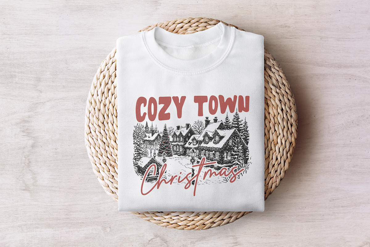 Cozy Town Christmas PNG, Retro, an Illustration by SharpMarketplace (Photo 7 of 9)