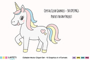 Pastel Unicorn Clipart Set, an Animal Illustration by Lapeticrafter (Thumbnail 4 of 8)