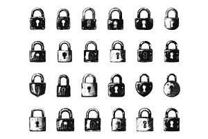 Doodle Different Padlocks Icons Set, an Object Illustration by LadadikArt