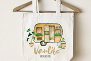Vanlife. Watercolor illustrations., a Transportation Illustration by iri-illustration (Thumbnail 4 of 9)