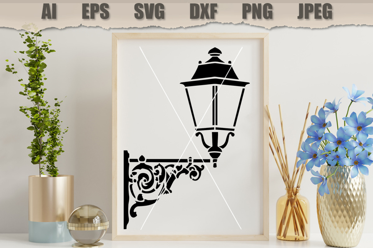 Stencil Vintage Street Lamp, a Decorative Illustration by MARYCRAFTIRIA (Photo 3 of 3)