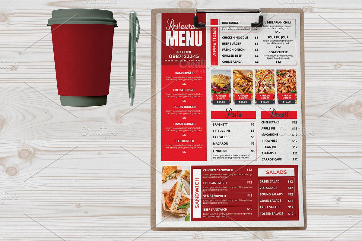 Restaurant Menu template, a Flyer Template by Stock_Design (Photo 3 of 4)