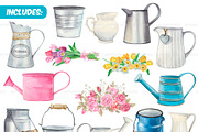 Watercolor flower vases clipart, an Illustration by ArtfulStudio (Thumbnail 2 of 10)
