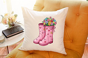 Pink Boots with Summer Flowers PNG, an Illustration by Sublimation Artist (Thumbnail 6 of 6)