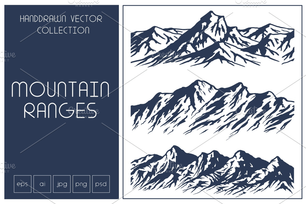 Mountain Range Vector Bundle, a Pattern Graphic by MSA-Graphics