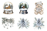 Watercolor Silver Christmas Bundle, a Transportation Illustration by SinaCreation (Thumbnail 2 of 6)
