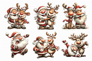 Quirky Santa and Reindeer PNG, an Illustration by Libby Wishes (Thumbnail 4 of 7)