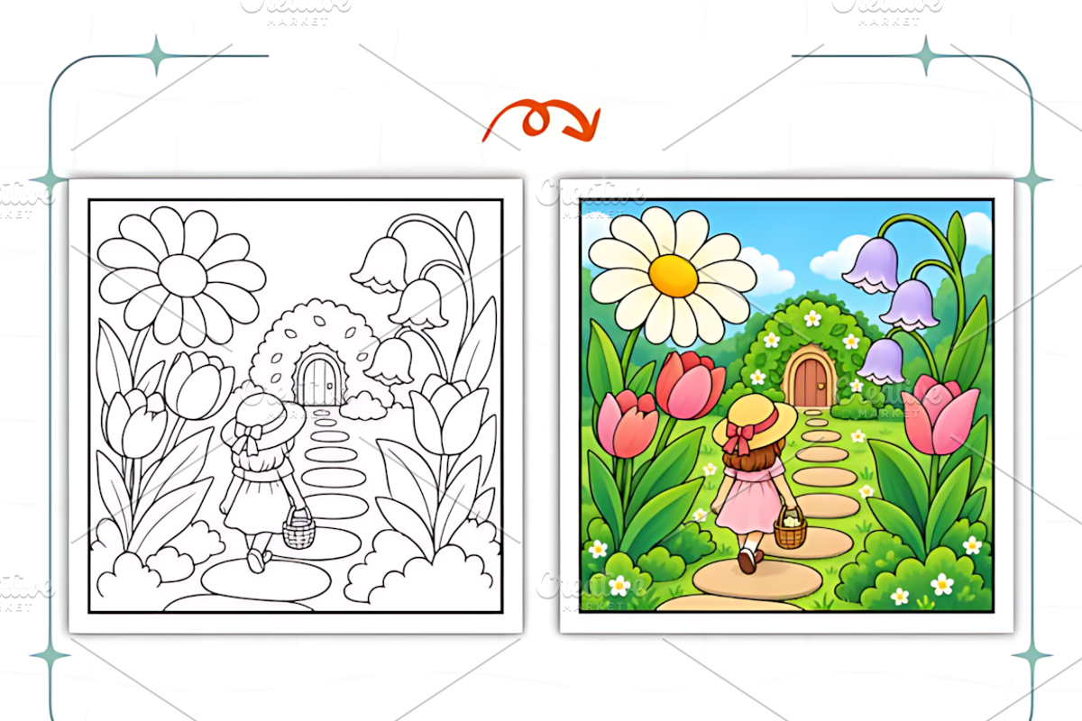 Secret Garden Days Coloring Book, a Decorative Illustration by Coco Bloom (Photo 3 of 7)