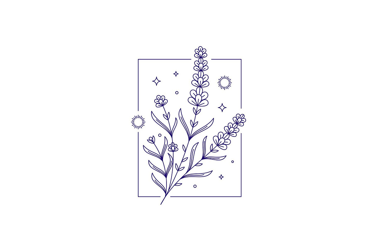 Lavender Flower Lineart Logo, a Branding & Logo Template by Buqancreative (Photo 3 of 4)