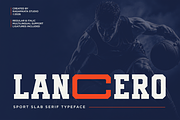 Lancero - Sports Slab Serif Font, a Slab Serif Font by RagamKata (Thumbnail 1 of 10)