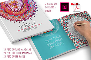 Mandala coloring book for adults. 