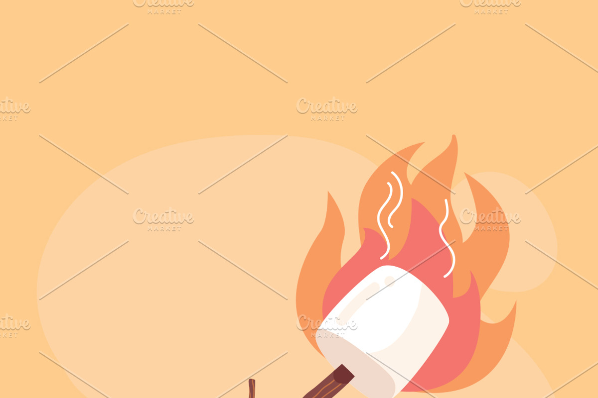 Hand Drawn Roast Marshmallow, a Food Illustration by MISS CHATZ (Photo 3 of 3)