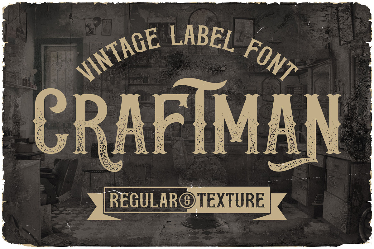 Craftman Vintage Label Font, a Serif Font by JumboDesign (Photo 1 of 6)