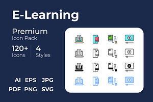 E-Learning creative icon set