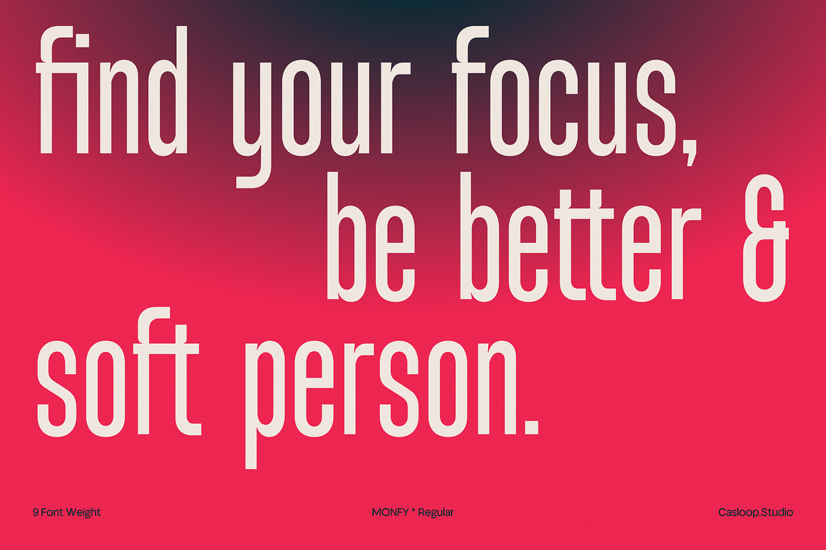 Monfy – Bold Condensed Typeface, a Sans Serif Font by Casloop Studio (Photo 5 of 10)