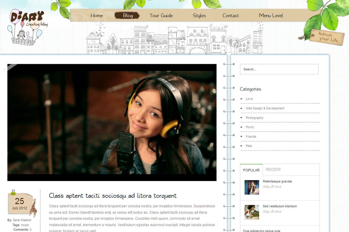 Diary - WordPress Theme, a WordPress Template by TemPlaza (Photo 3 of 4)