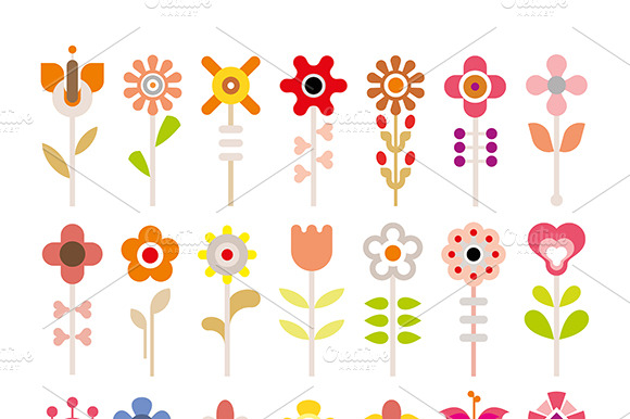 Flower Vector Icon Set