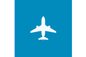 a white airplane in the blue sky, a Transportation Illustration by IfH