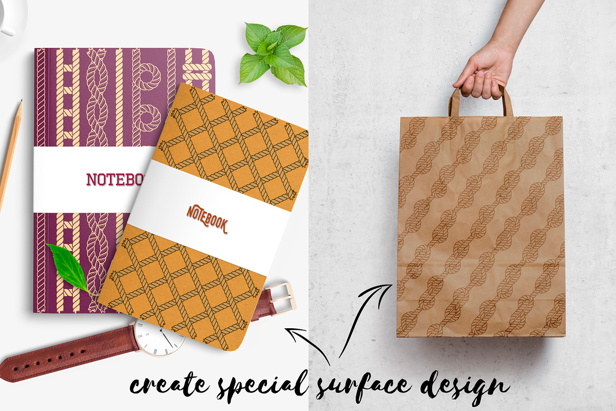 35 Rope brushes & 6 patterns, a Background Graphic by SiDesign (Photo 5 of 8)