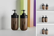 Amber Dispenser Bottle Mockup Bundle, a Packaging Mockup by kebunmockup (Thumbnail 1 of 5)