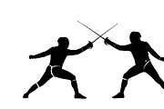 An elegant Fencing Duel Silhouettes, an Illustration by Amazin_art (Thumbnail 2 of 31)