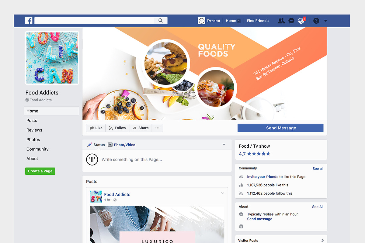 Foodie Facebook Cover Pack, a Social Media Template by Crevo Studio (Photo 8 of 10)